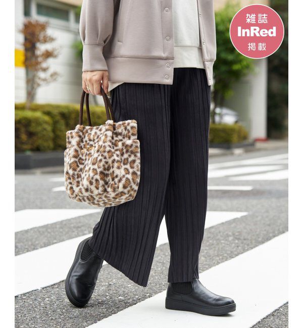 ikka「【親子コーデ】スエードライクプリーツワイドパンツ」|その他|チャコール