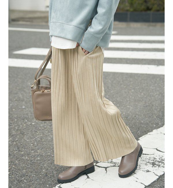 ikka「【親子コーデ】スエードライクプリーツワイドパンツ」|その他|