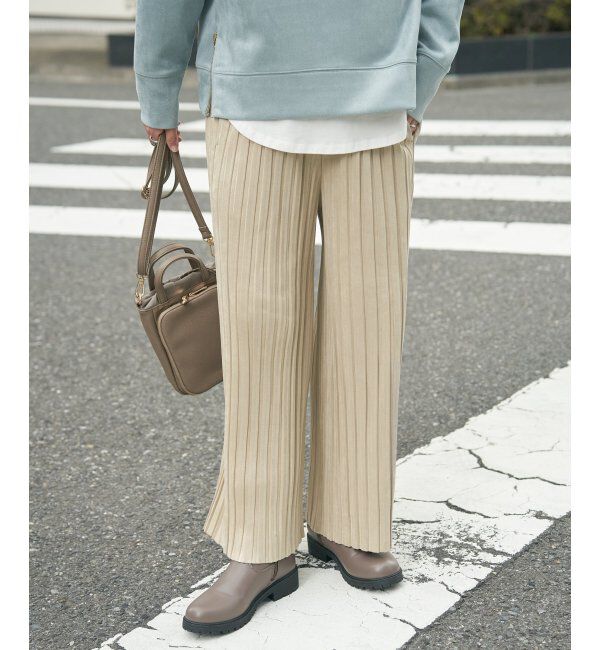 ikka「【親子コーデ】スエードライクプリーツワイドパンツ」|その他|