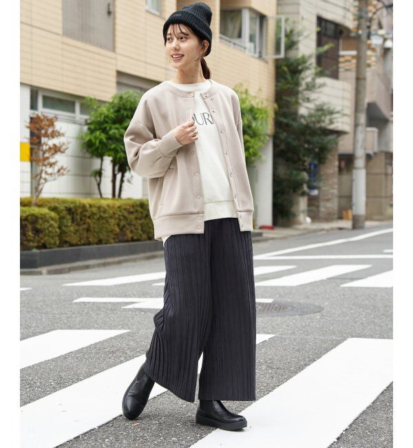 ikka「【親子コーデ】スエードライクプリーツワイドパンツ」|その他|