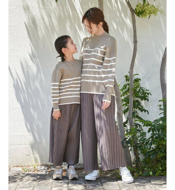 ikka「【親子コーデ】スエードライクプリーツワイドパンツ」|その他|