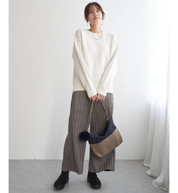 ikka「【親子コーデ】スエードライクプリーツワイドパンツ」|その他|