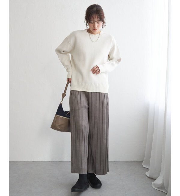 ikka「【親子コーデ】スエードライクプリーツワイドパンツ」|その他|