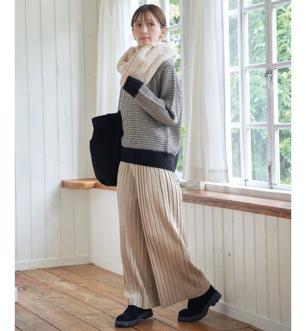 ikka「【親子コーデ】スエードライクプリーツワイドパンツ」|その他|