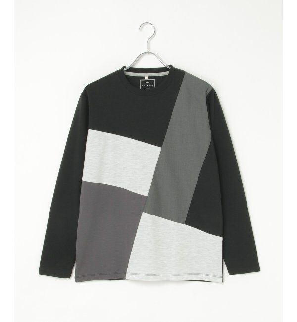 ikka「ブロックスポンチ切り替えロンT」|Tシャツ・カットソー|