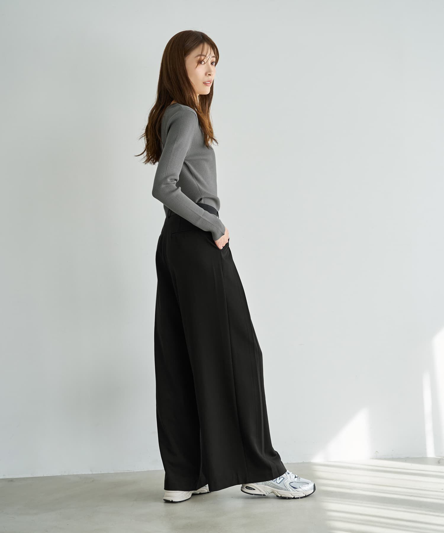 STYLE DELI「２タック幅広ブラックワイドパンツ」|その他|