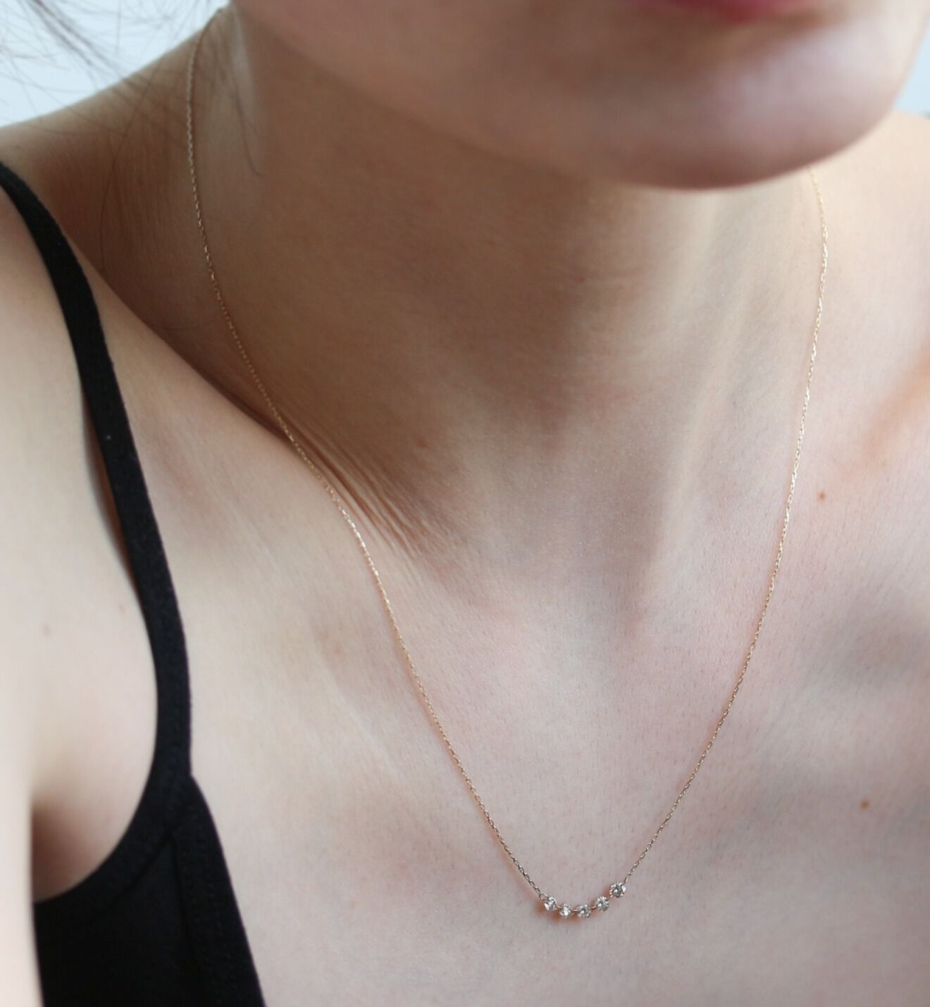  「K10YG ヌーディシャンパンダイヤモンド5石 ネックレス」|ネックレス|