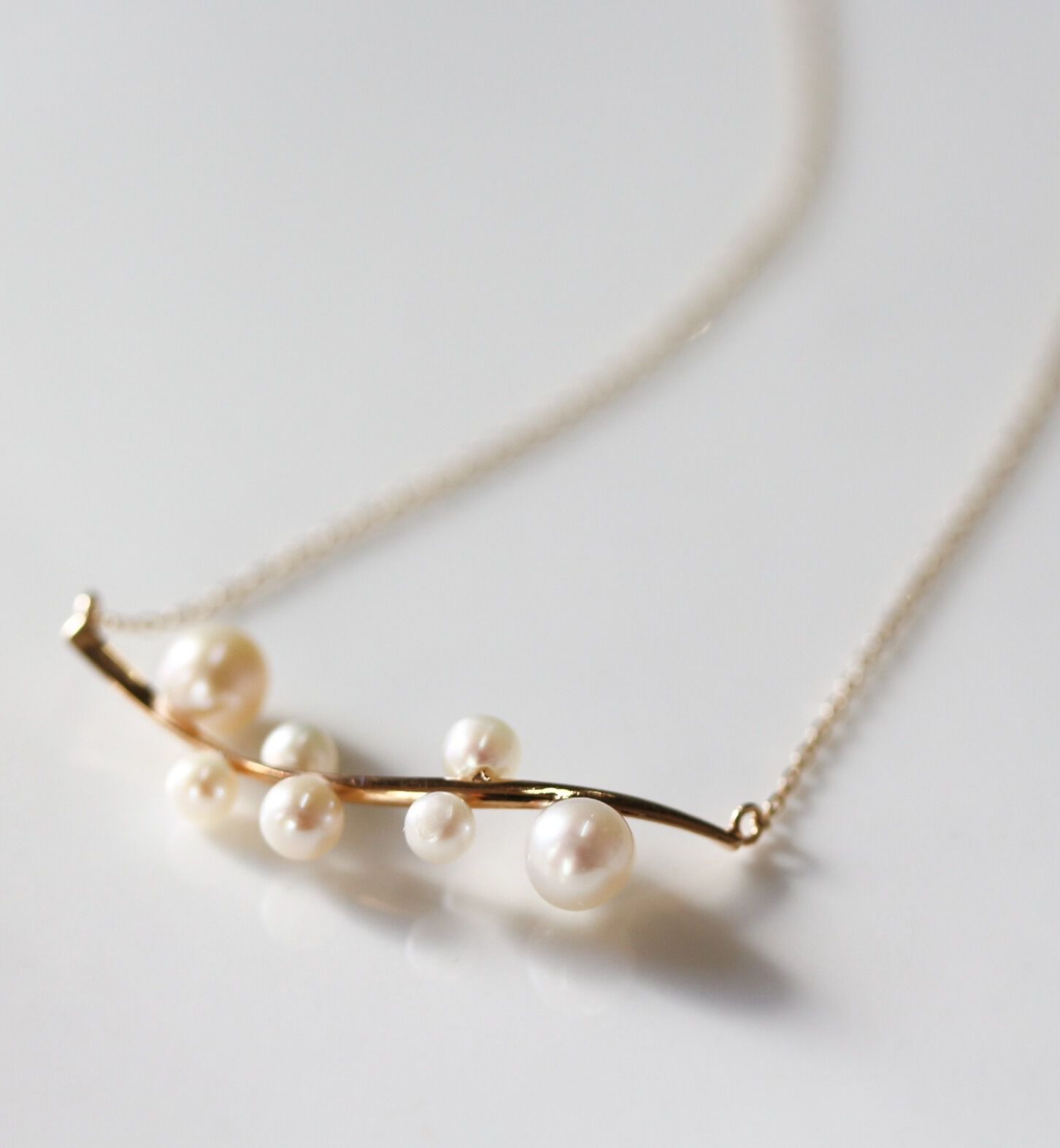  「パール リリー ネックレス | K10YG」|ネックレス|