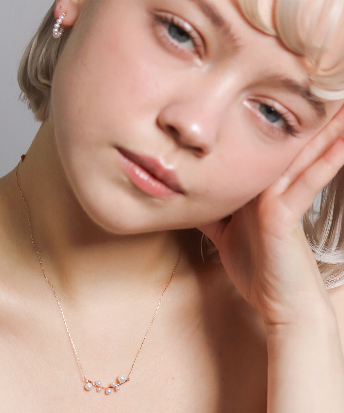  「パール リリー ネックレス | K10YG」|ネックレス|