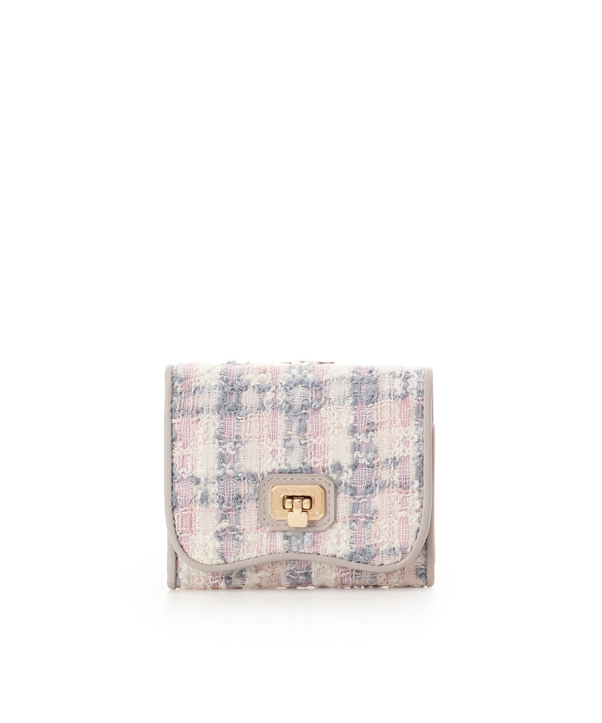 Samantha Thavasa「オリジナル金具ツイード 折財布」|財布|ピンク