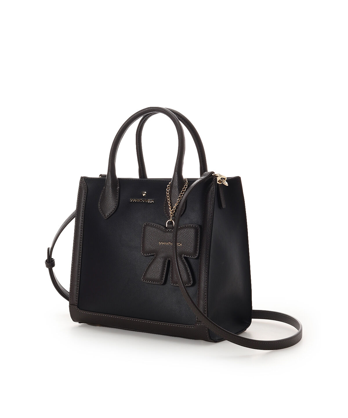 Samantha Vega「リボンチャーム付きスクエアバッグ」|ハンドバッグ|