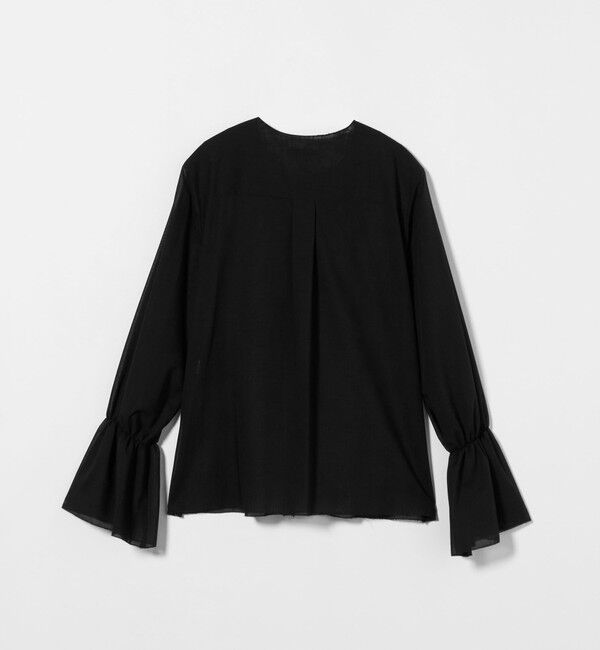 ASTRAET「＜ASTRAET＞フリル パフスリーブ ノーカラーブラウス」|シャツ・ブラウス|