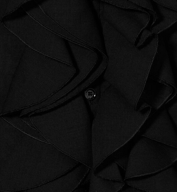 ASTRAET「＜ASTRAET＞フリル パフスリーブ ノーカラーブラウス」|シャツ・ブラウス|