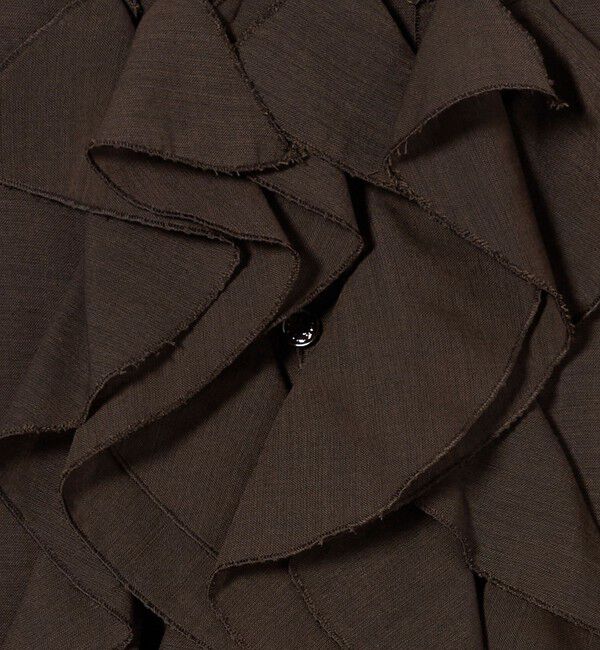 ASTRAET「＜ASTRAET＞フリル パフスリーブ ノーカラーブラウス」|シャツ・ブラウス|