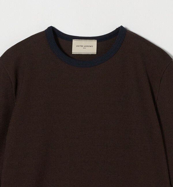 UNITED ARROWS「リブバイカラーパイピング ショートスリーブカットソー」|Tシャツ・カットソー|