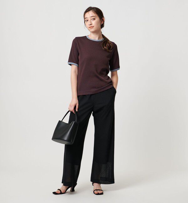 UNITED ARROWS「リブバイカラーパイピング ショートスリーブカットソー」|Tシャツ・カットソー|