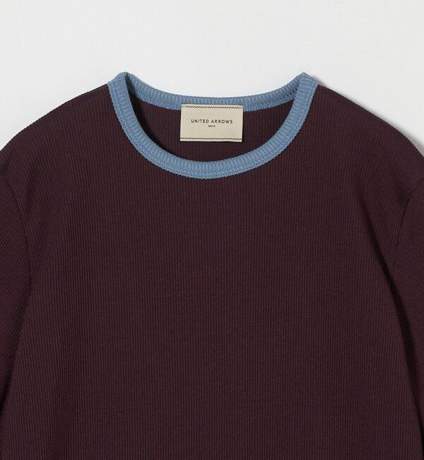 UNITED ARROWS「リブバイカラーパイピング ショートスリーブカットソー」|Tシャツ・カットソー|