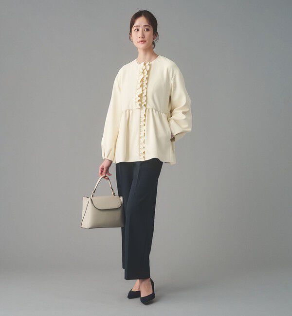 UNITED ARROWS「SPONGY フリル ペプラム ジャケット」|ノーカラージャケット|