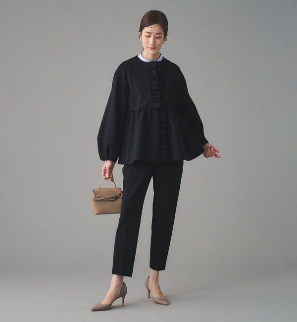UNITED ARROWS「SPONGY フリル ペプラム ジャケット」|ノーカラージャケット|