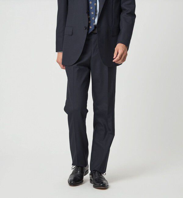 UNITED ARROWS green label relaxing「GUABELLO 組織無地 MF ノープリーツ スーツパンツ」|スーツ|NAVY