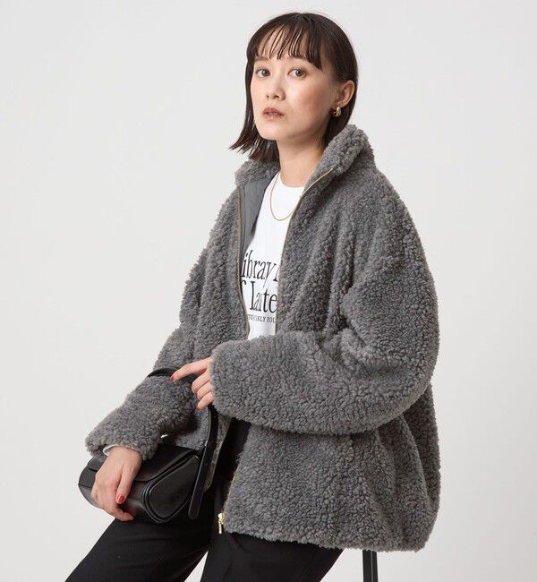UNITED ARROWS green label relaxing「ボア スタンドカラー ブルゾン」|ブルゾン・スタジャン|DK.GRAY