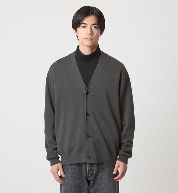 UNITED ARROWS green label relaxing「ポリエステル ウール ミラノリブ Vネック カーディガン」|カーディガン|
