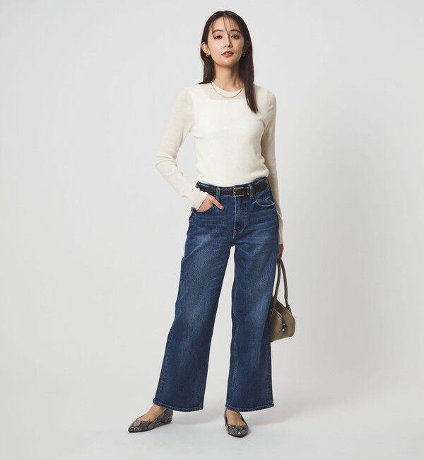 UNITED ARROWS green label relaxing「ウール シアー リブ クルーネック ニット ウォッシャブル」|ニット・セーター|