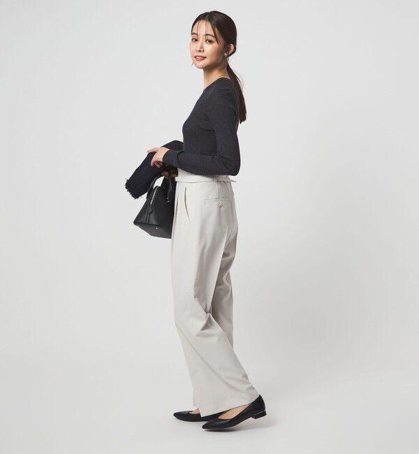 UNITED ARROWS green label relaxing「ウール シアー リブ クルーネック ニット ウォッシャブル」|ニット・セーター|