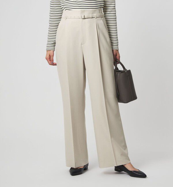 UNITED ARROWS green label relaxing「［size SHORT/TALLあり］パウドレ ワイド パンツ ナチュラル」|スラックス|