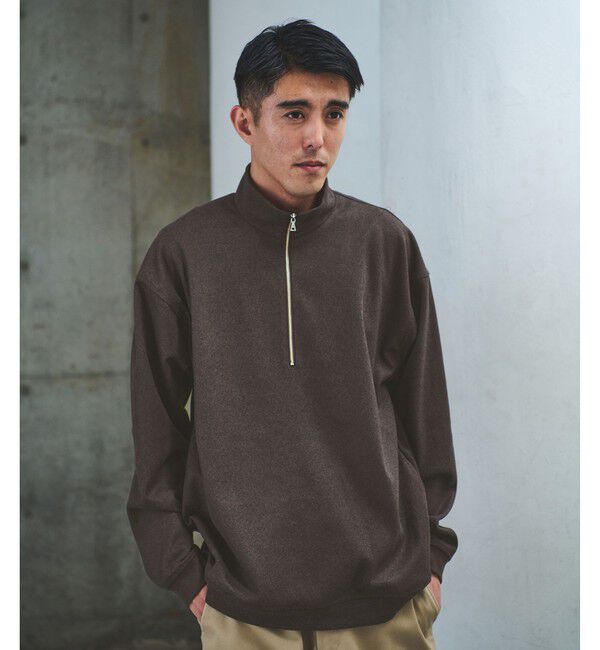 UNITED ARROWS green label relaxing「WONDER CLOTH ハーフジップ プルオーバー -ストレッチ-」|その他|DK.BROWN