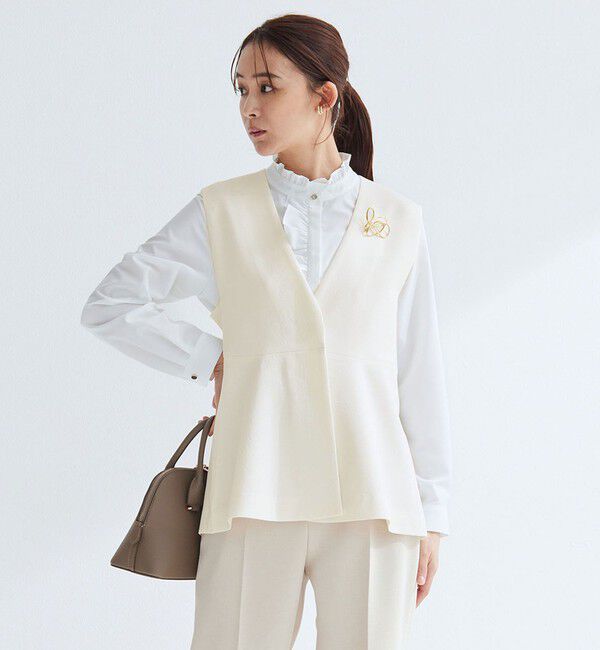 UNITED ARROWS green label relaxing「［size SHORTあり］fleurie(フルリー) ペプラム ジレ」|ベスト・ジレ|