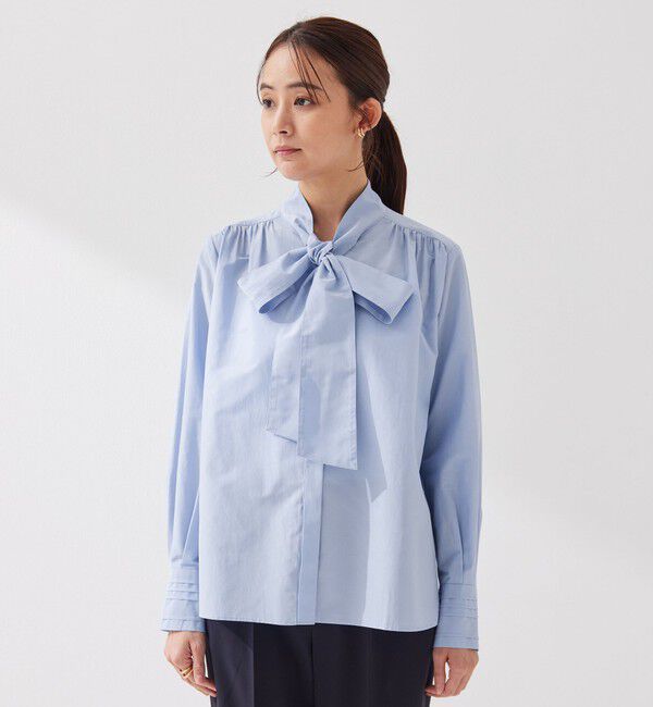 UNITED ARROWS green label relaxing「［size SHORTあり］ボウタイ ギャザー ブラウス」|シャツ・ブラウス|