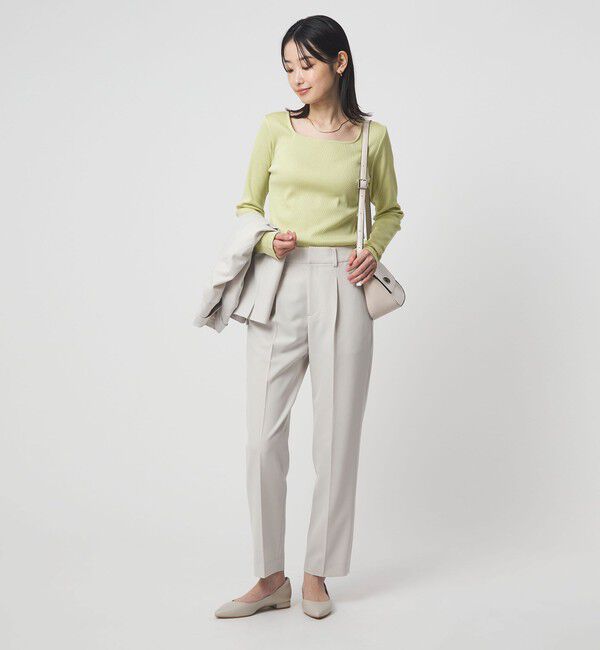 UNITED ARROWS green label relaxing「ブライトリブ スクエアネック ロングスリーブ カットソー」|Tシャツ・カットソー|