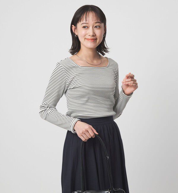 UNITED ARROWS green label relaxing「ブライトリブ スクエアネック ロングスリーブ カットソー」|Tシャツ・カットソー|その他1