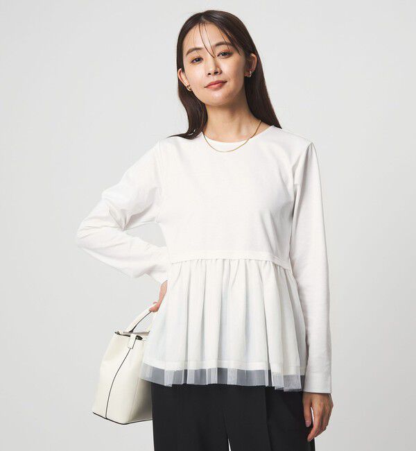 UNITED ARROWS green label relaxing「ティアード ペプラム プルオーバー カットソー」|Tシャツ・カットソー|WHITE