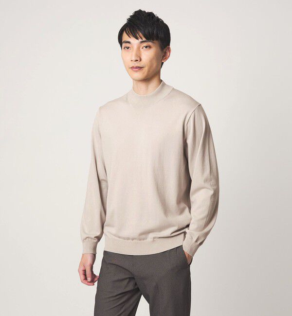 UNITED ARROWS green label relaxing「MTB コットン ハイゲージ モックネック ニット」|ニット・セーター|LT.GRAY