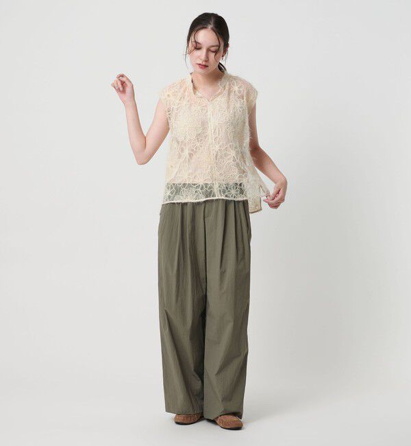 BEAUTY&YOUTH UNITED ARROWS「【WEB限定】エンブロイダリー チュールノースリーブブラウス」|シャツ・ブラウス|