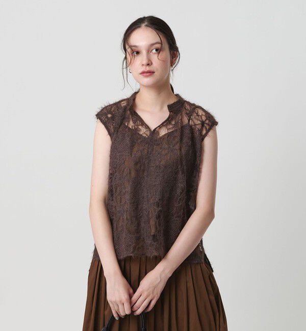 BEAUTY&YOUTH UNITED ARROWS「【WEB限定】エンブロイダリー チュールノースリーブブラウス」|シャツ・ブラウス|