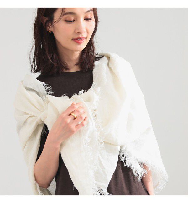 Demi-Luxe BEAMS 「ASAUCE MELER / リネン ガーゼ ストール」|ストール|Vanila_White