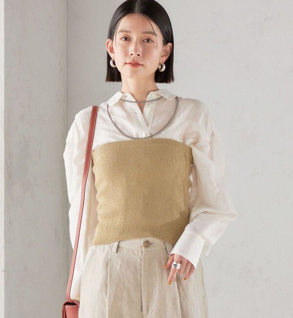 SHIPS for women「〈手洗い可能〉4WAY ブークレ ボタン ニット ビスチェ」|ベスト・ジレ|