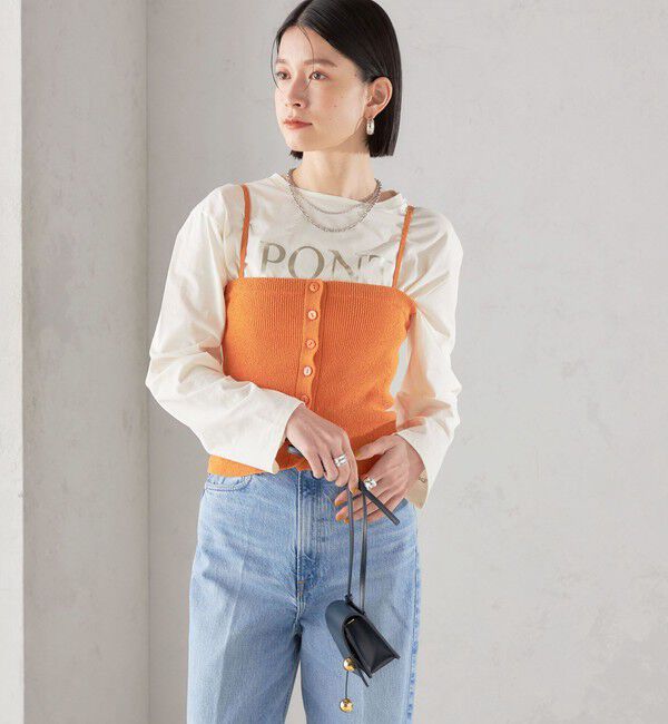 SHIPS for women「〈手洗い可能〉4WAY ブークレ ボタン ニット ビスチェ」|ベスト・ジレ|