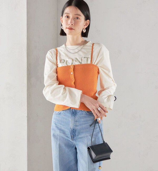 SHIPS for women「〈手洗い可能〉4WAY ブークレ ボタン ニット ビスチェ」|ベスト・ジレ|