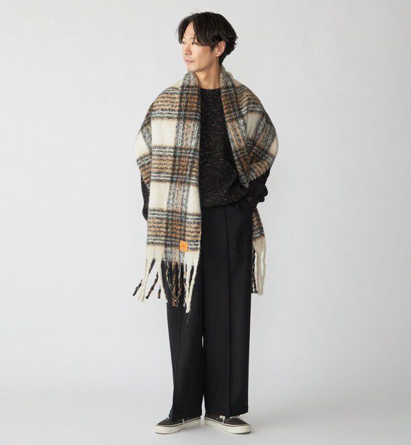 SHIPS「【WEB限定】SHIPS: ブークレ ボリューム マフラー (チェック)」|マフラー|