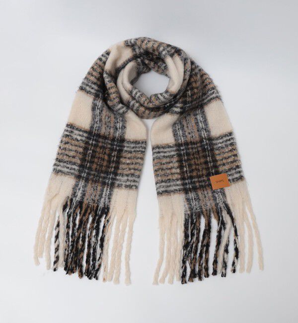 SHIPS「【WEB限定】SHIPS: ブークレ ボリューム マフラー (チェック)」|マフラー|