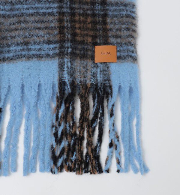 SHIPS「【WEB限定】SHIPS: ブークレ ボリューム マフラー (チェック)」|マフラー|