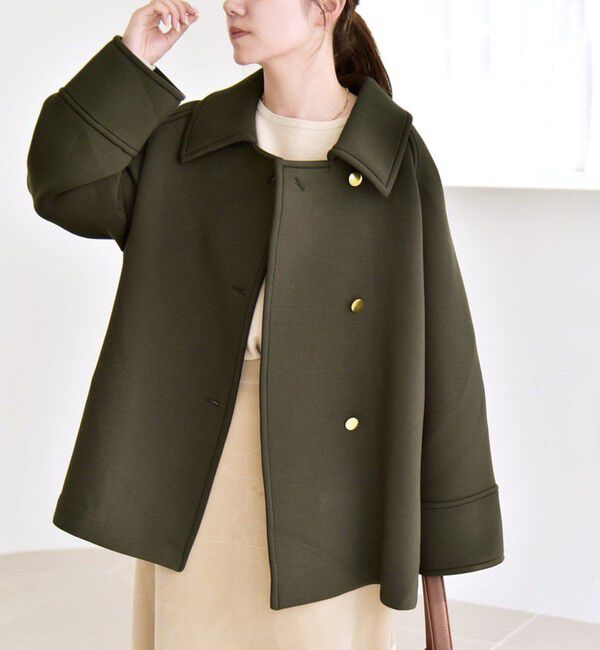 quaranciel:〈手洗い可能〉ダンボール ステンカラー ジャケット コート