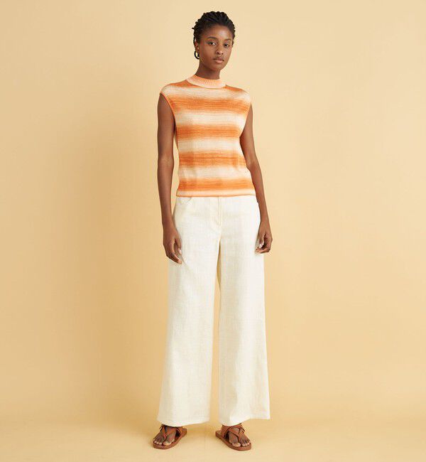 DES PRES「プリンテッドレーヨン ビルドネックプルオーバー」|ニット・セーター|