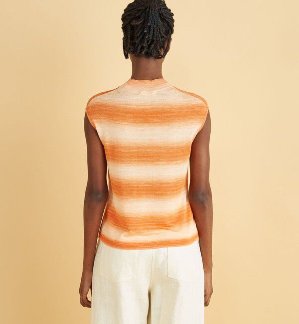 DES PRES「プリンテッドレーヨン ビルドネックプルオーバー」|ニット・セーター|