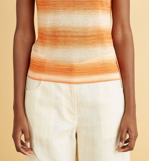 DES PRES「プリンテッドレーヨン ビルドネックプルオーバー」|ニット・セーター|