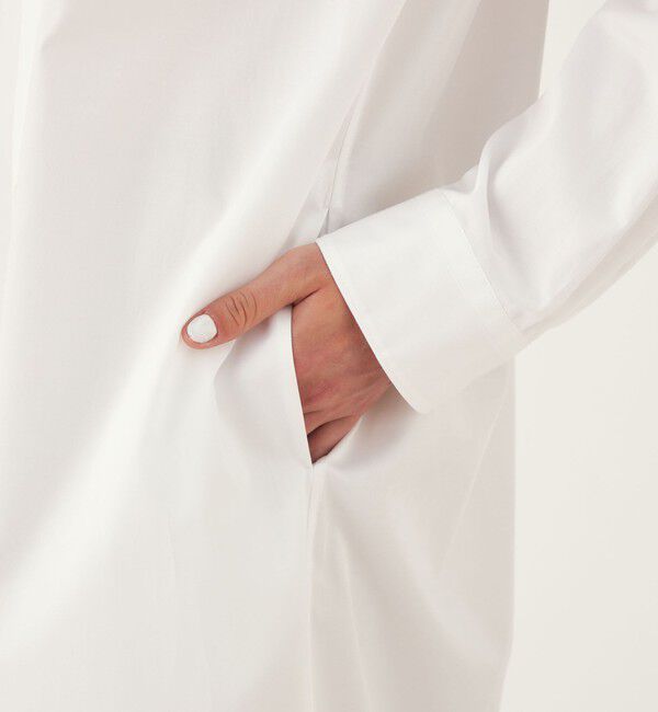 GALERIE VIE「ハイカウントサテン ロングシャツワンピース」|ワンピース|